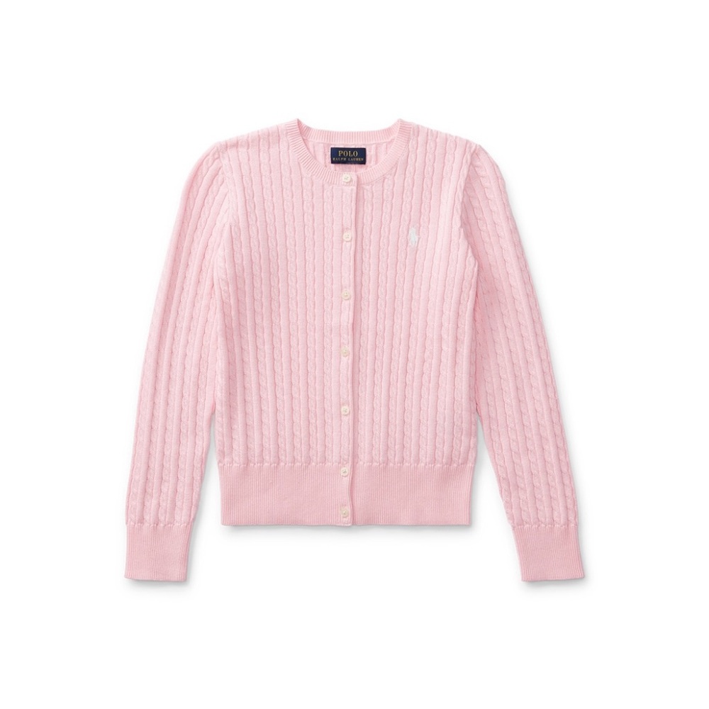 Polo Ralph Lauren Pink Cable Knit Cardigan NWT SZ: LG 12-14
